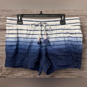 Like new! Vineyard Vines Shorts Women's Dip Dye Stripe Pull On Linen Blend Tie